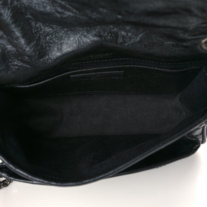 Saint Laurent Crinkled Calfskin Matelasse Monogram Baby Niki Chain Satchel Black 5 of 6