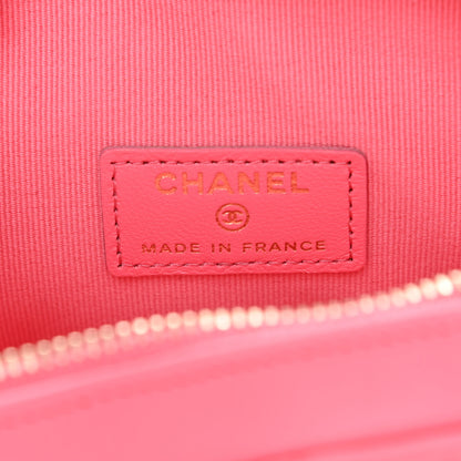 Chanel Lambskin Quilted CC In Love Heart Clutch With Chain Pink 6 of 11