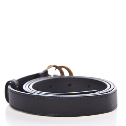 Gucci Calfskin Pearl Double G 20mm Belt 100 40 Black Cream 3 of 7