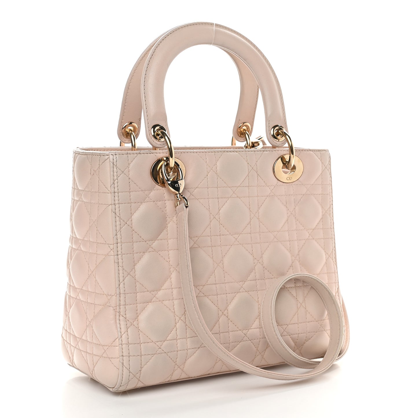 Lambskin Cannage Medium Lady Dior Light Pink