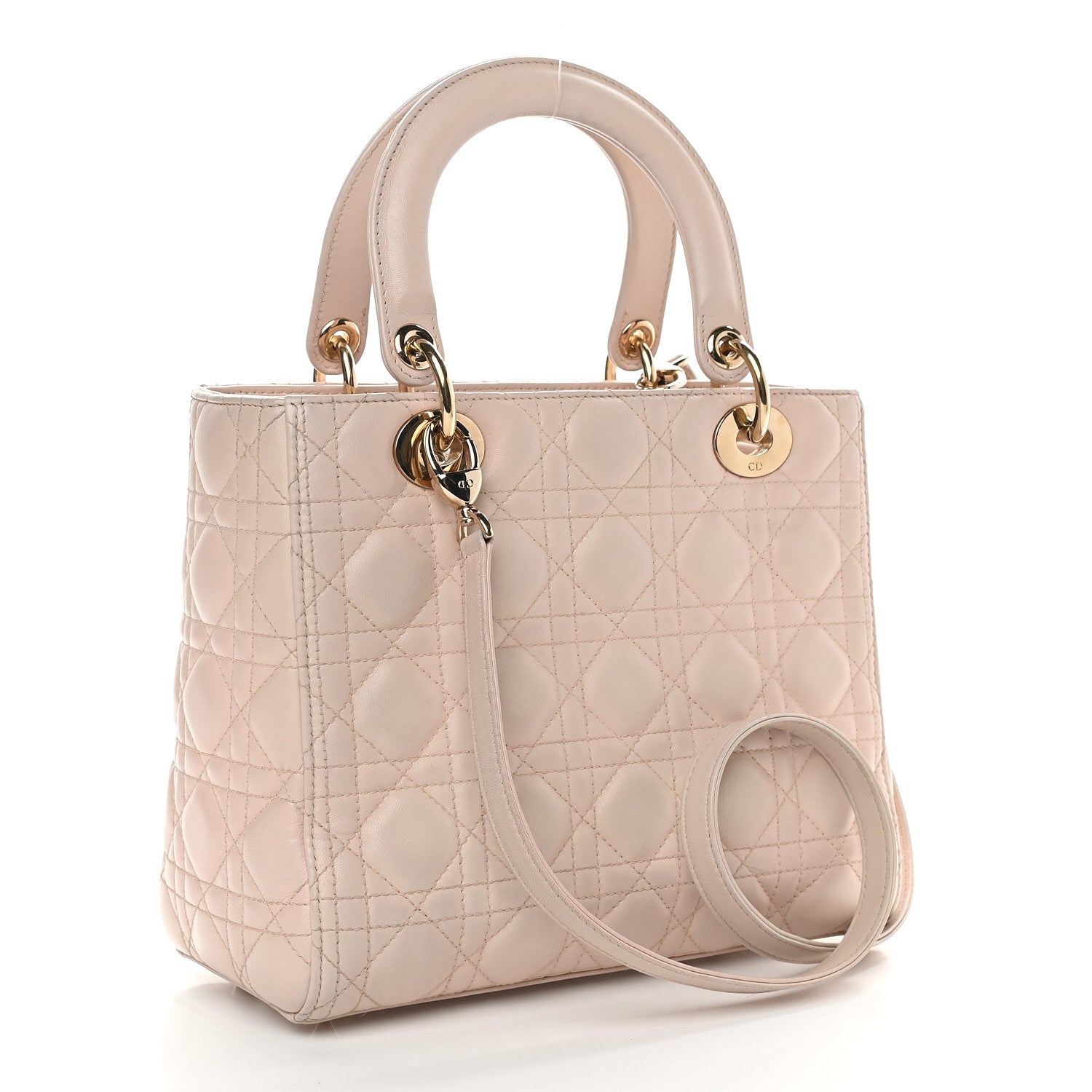 Christian Dior Lambskin Cannage Medium Lady Dior Light Pink 3 of 10
