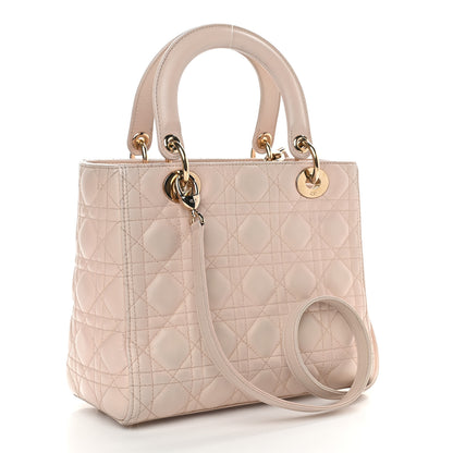 Christian Dior Lambskin Cannage Medium Lady Dior Light Pink 3 of 10