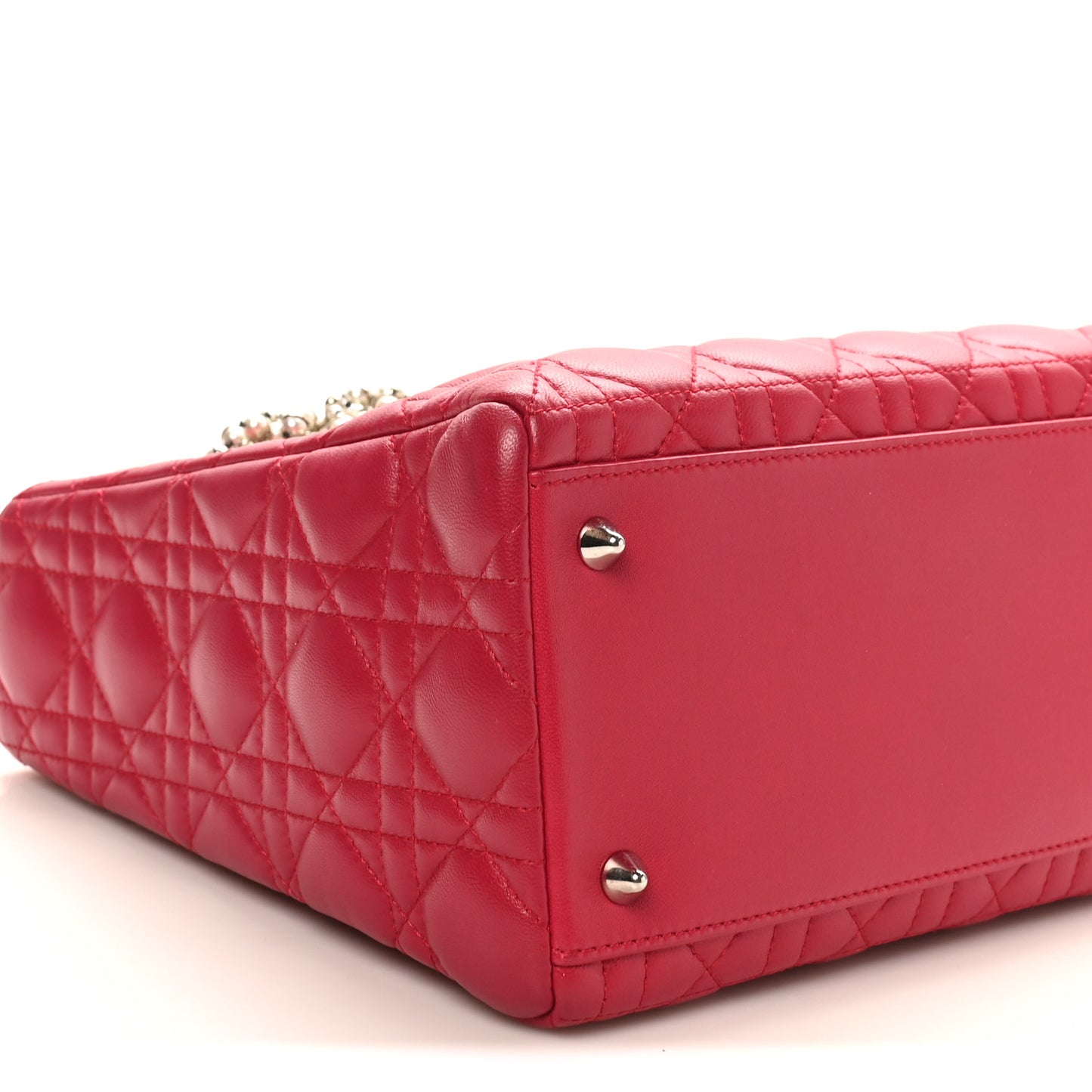 Lambskin Cannage Medium Pearl Lady Dior Dark Pink