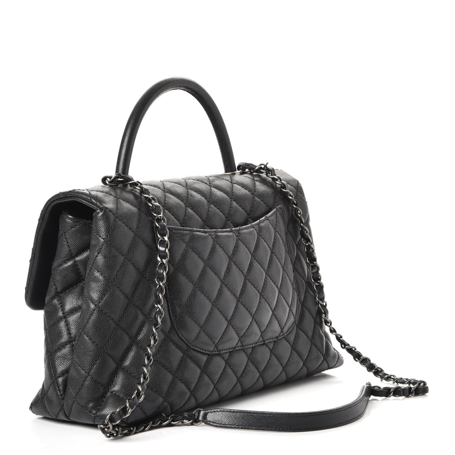Chanel Caviar Quilted Medium Coco Handle Flap Black 3 of 9