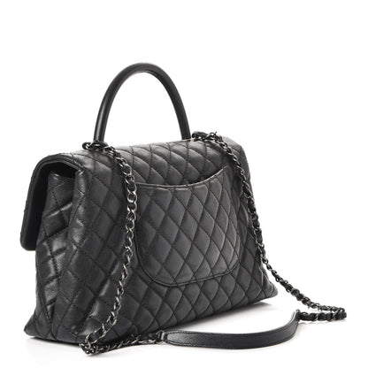 Chanel Caviar Quilted Medium Coco Handle Flap Black 3 of 9