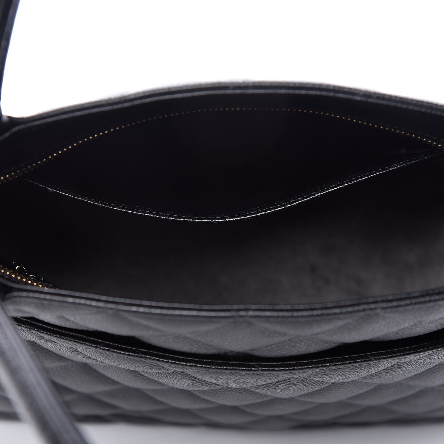 Caviar Quilted Medallion Tote Black