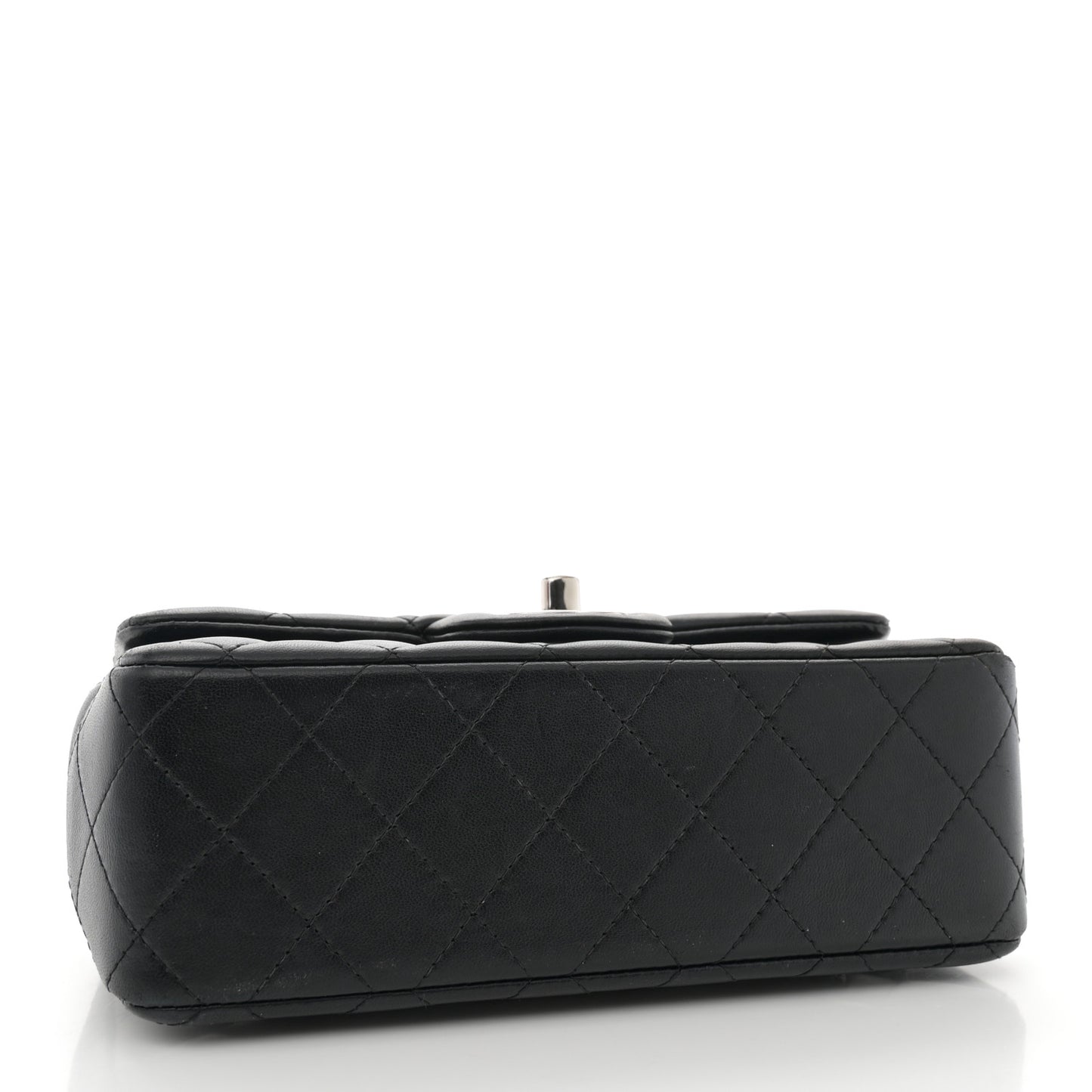 Lambskin Quilted Mini Rectangular Flap Black