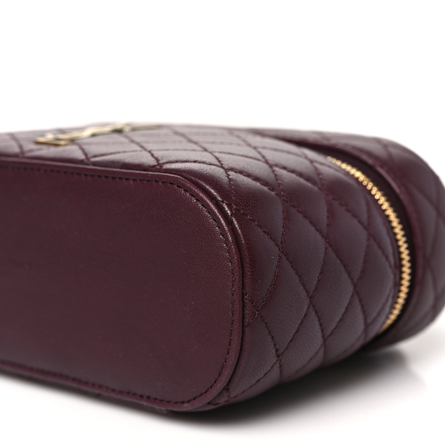 Lambskin Quilted Mini Gaby Vanity Case Rouge Cabernet