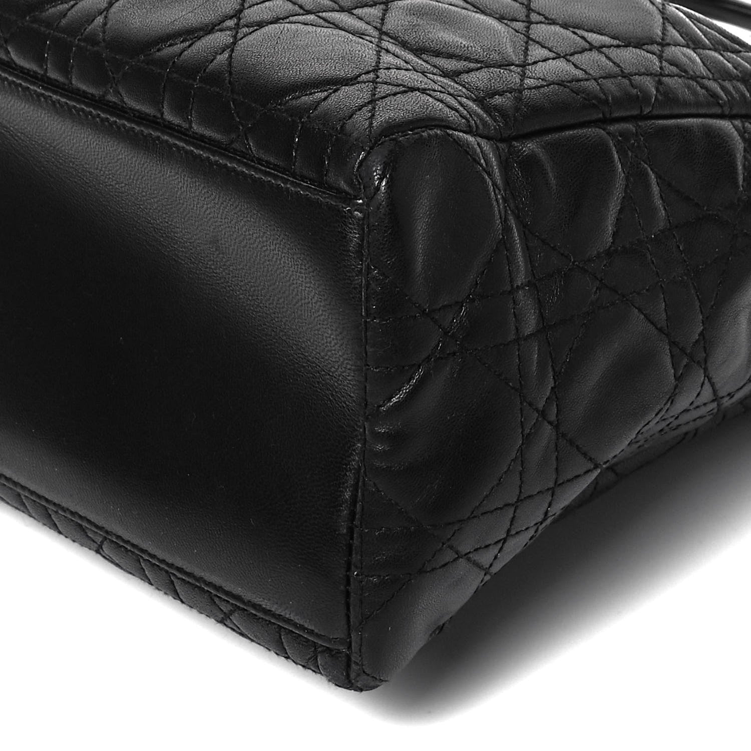 Christian Dior Lambskin Cannage Medium Lady Dior Black 7 of 8