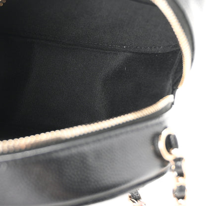 Chanel Caviar Quilted Gripoix CC Round Clutch With Chain Black 4 of 10