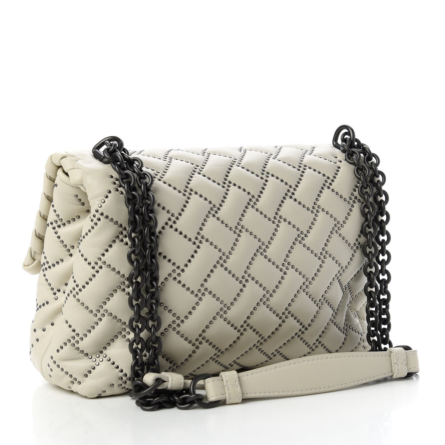 Bottega Veneta Nappa Intrecciato Microstuds Small Olimpia Shoulder Bag Plaster 3 of 10