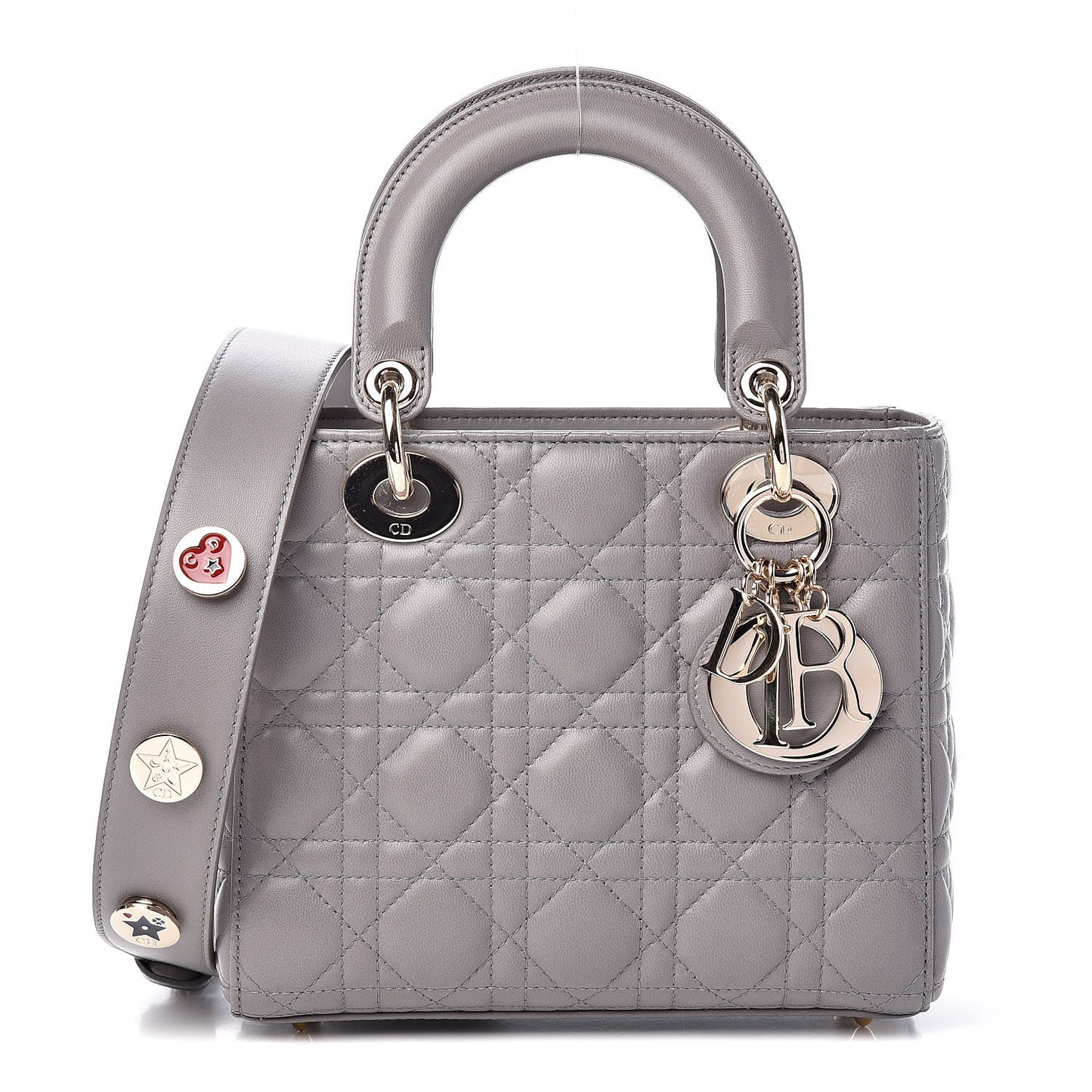 Lambskin Cannage Small My Lady Dior Gris