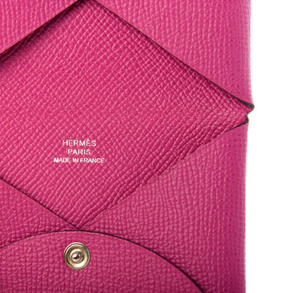 Hermes Epsom Calvi Card Case Rose Pourpre 6 of 7