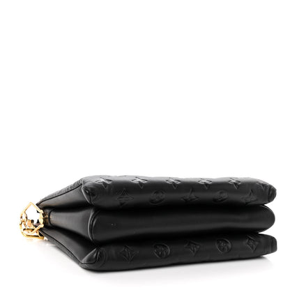 Louis Vuitton Lambskin Embossed Monogram Coussin PM Black 4 of 12
