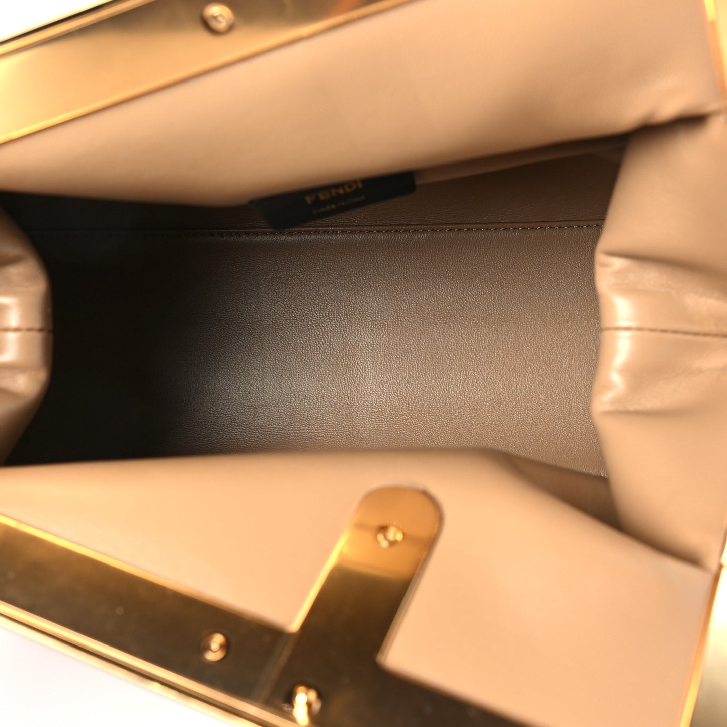 Flannel Karligraphy Embroidered Medium Fendi First Camel