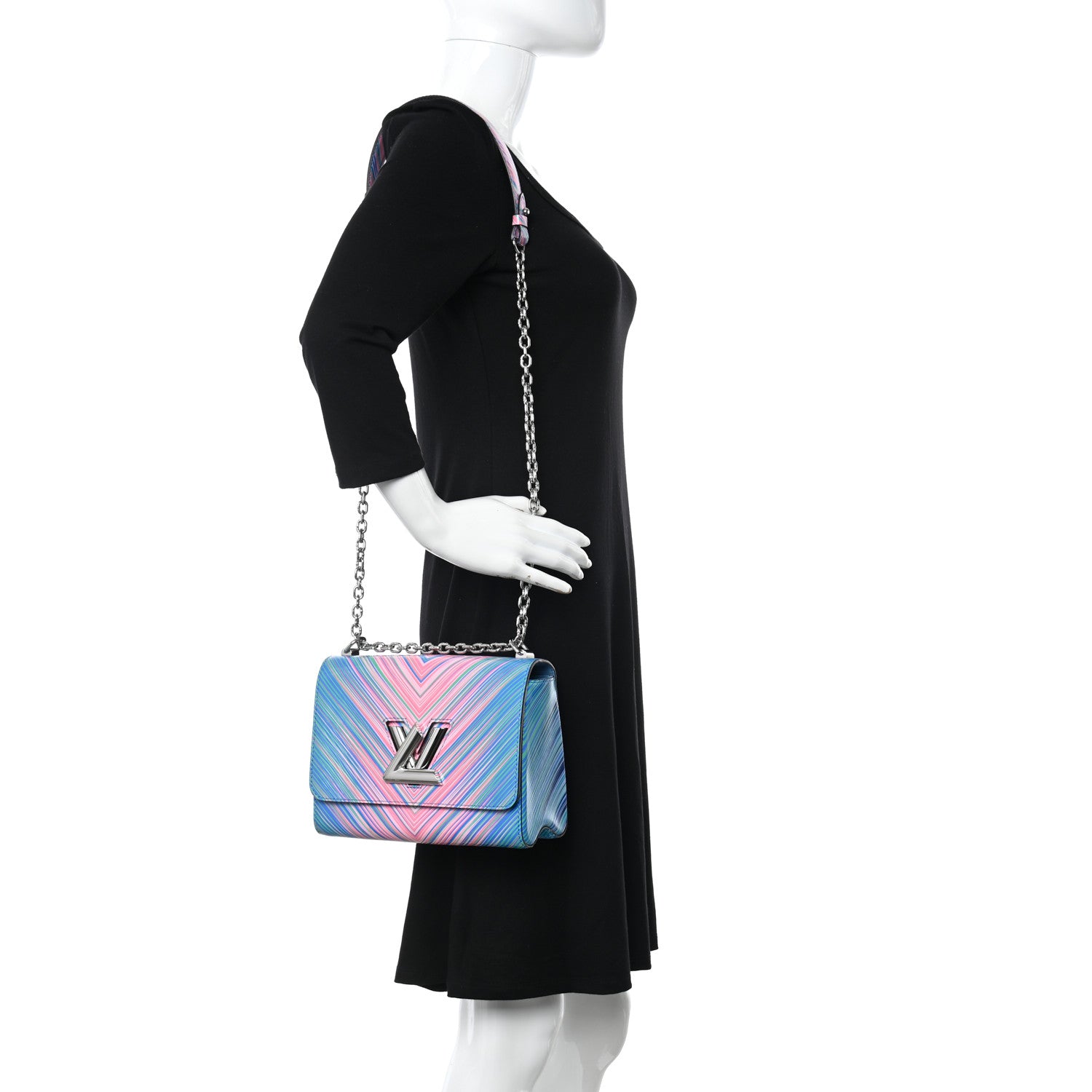 Louis Vuitton Epi Tropical Twist Shoulder Bag MM Blue Rose 3 of 11