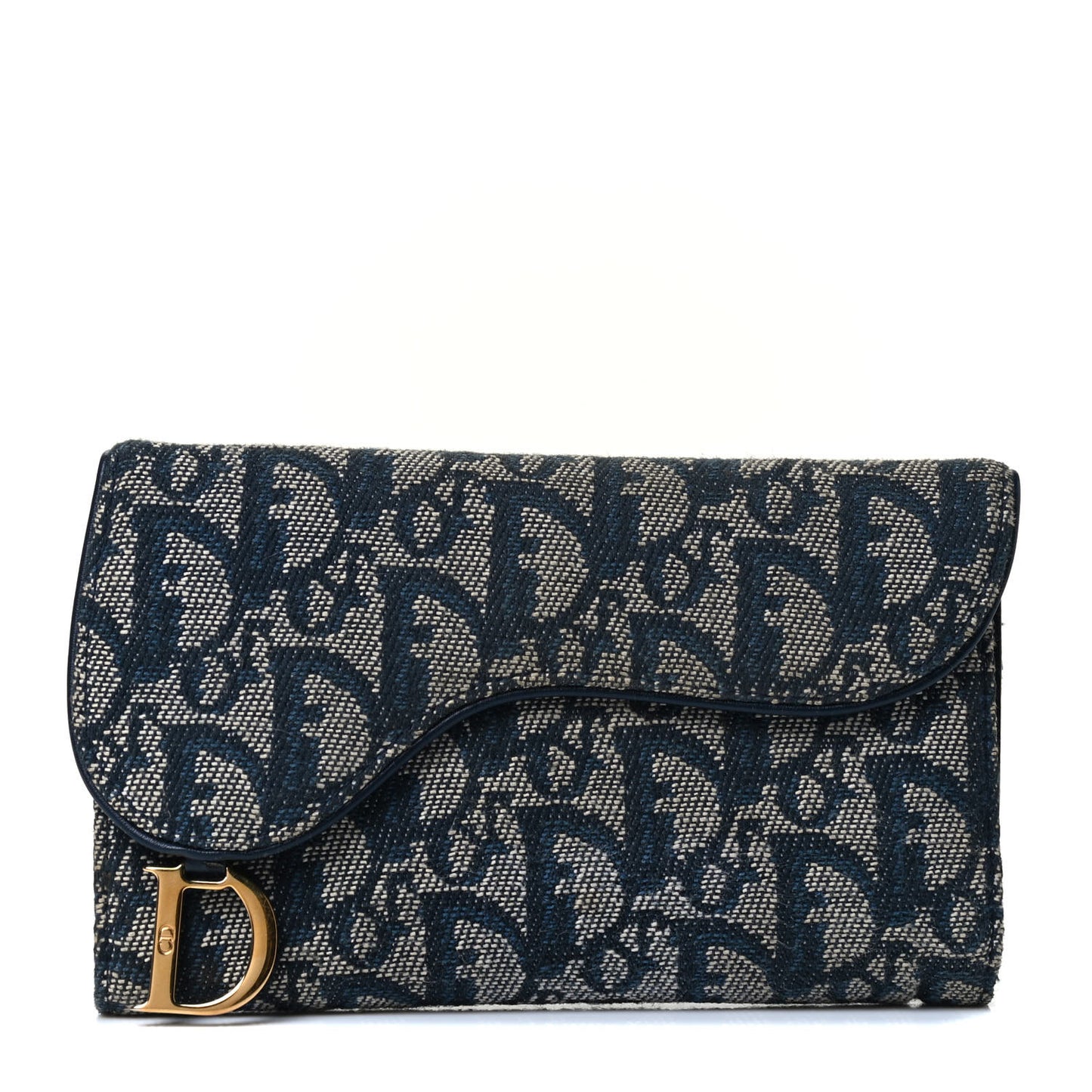 Monogram Saddle Wallet Navy
