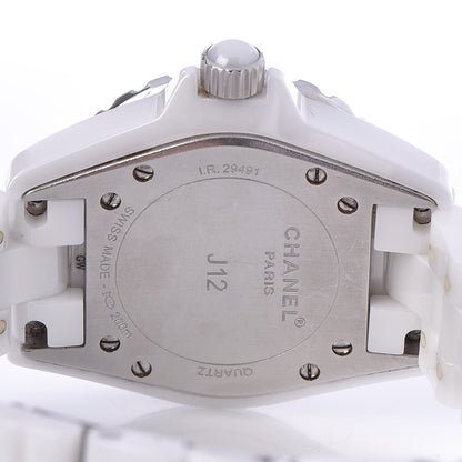 Chanel Stainless Steel Ceramic Diamond 33mm J12 Quartz Watch White 5 of 5
