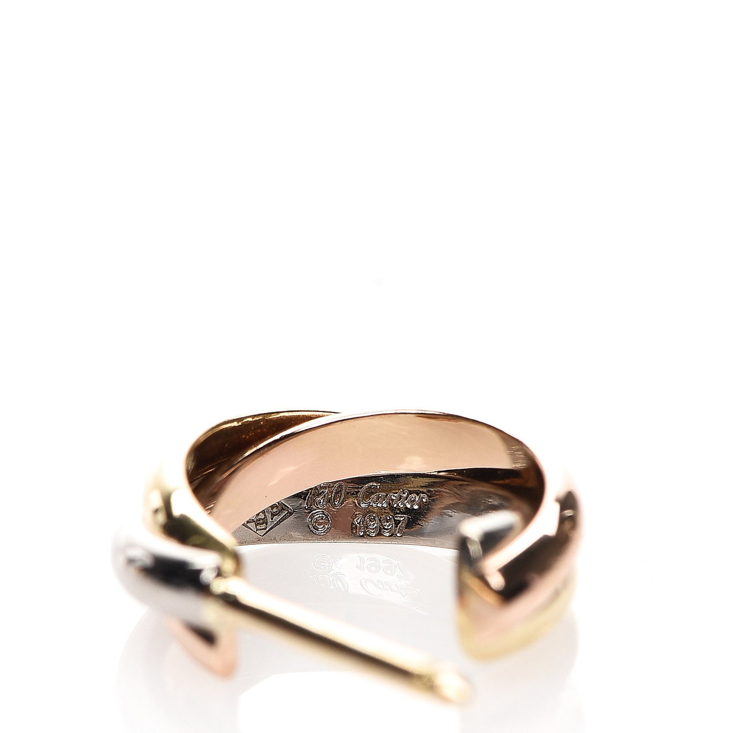 18K Pink Yellow White Gold Small Trinity Hoop Earrings