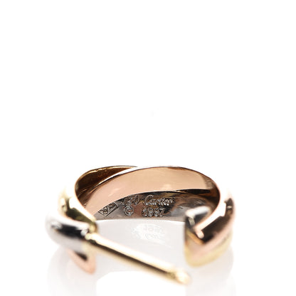 Cartier 18K Pink Yellow White Gold Small Trinity Hoop Earrings 5 of 5