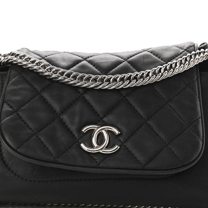 Chanel Sheepskin Quilted Accordion Flap Black 7 of 9
