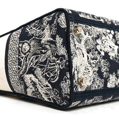 Christian Dior Toile de Jouy Embroidered Large Lady D-Lite Navy 9 of 10
