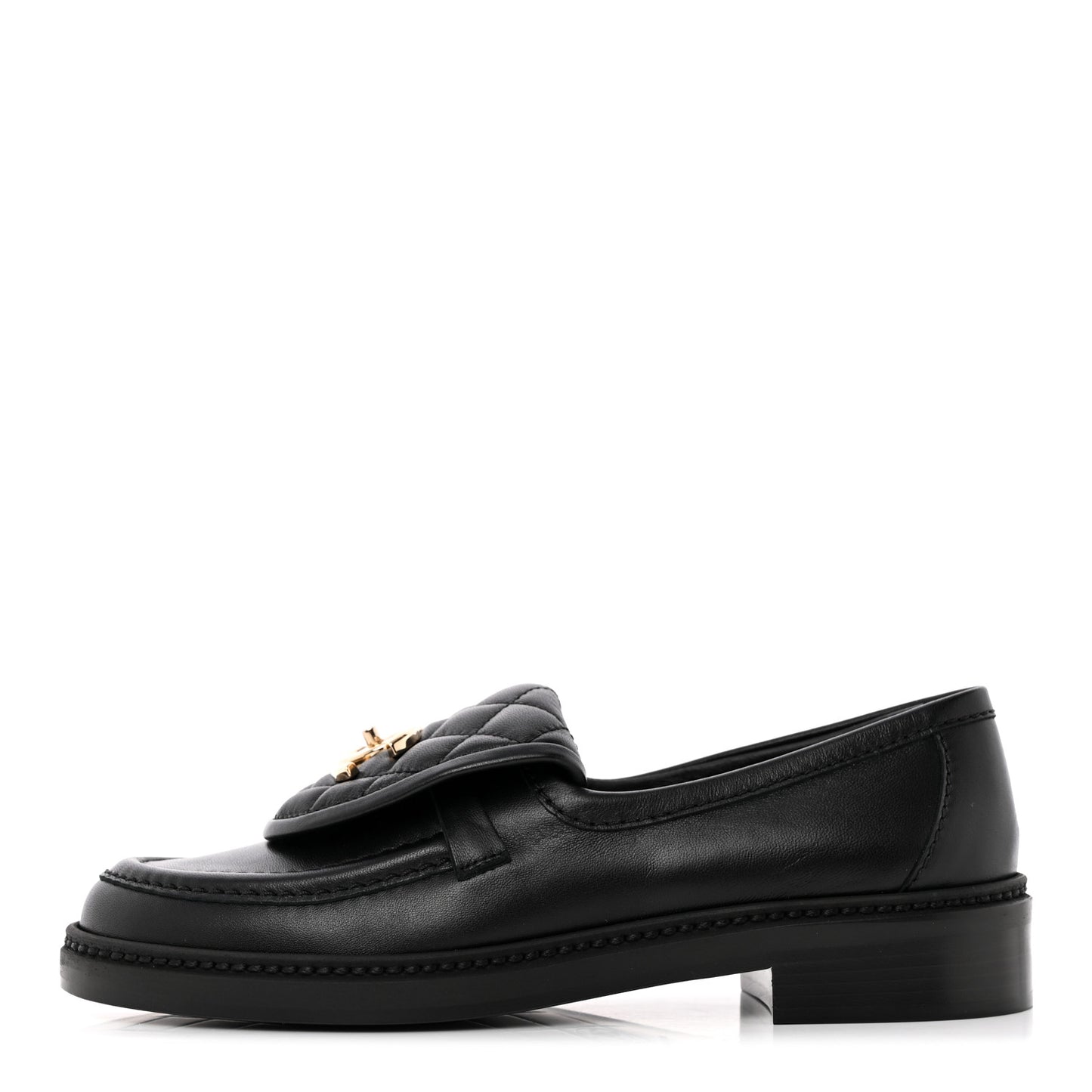 Lambskin Quilted CC Turnlock Loafers 36 Black