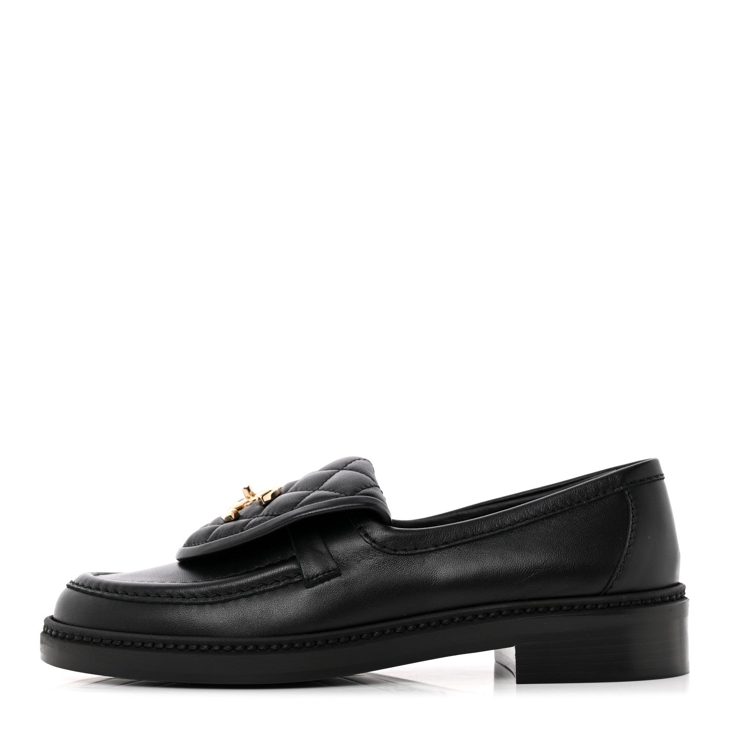 Chanel Lambskin Quilted CC Turnlock Loafers 36 Black 1 of 9