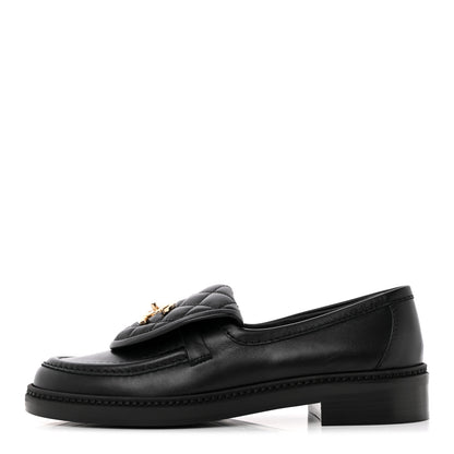 Chanel Lambskin Quilted CC Turnlock Loafers 36 Black 1 of 9