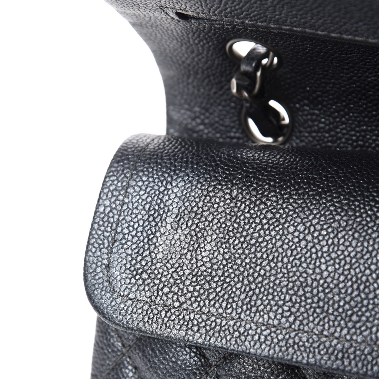 Chanel Iridescent Caviar Quilted Medium Double Flap Black 8 of 13