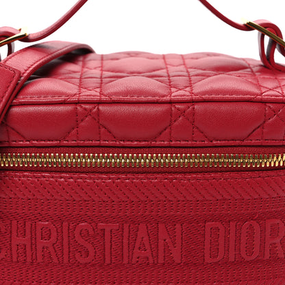 Christian Dior Lambskin Cannage Small Diortravel Vanity Case Red 7 of 10