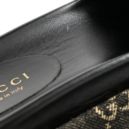 Gucci Jacquard Black Denim GG Monogram Angelina Platform 55mm Slide Sandals 37.5 Black Ivory 9 of 10