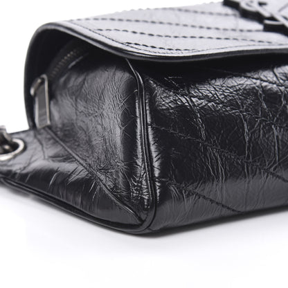 Saint Laurent Crinkled Calfskin Matelasse Monogram Niki Body Bag Black 9 of 10