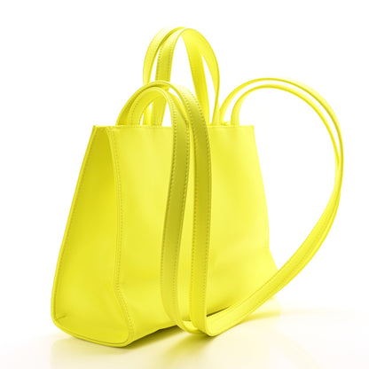Telfar Vegan Leather Shmedium Shopping Bag Highlighter Yellow 3 of 10