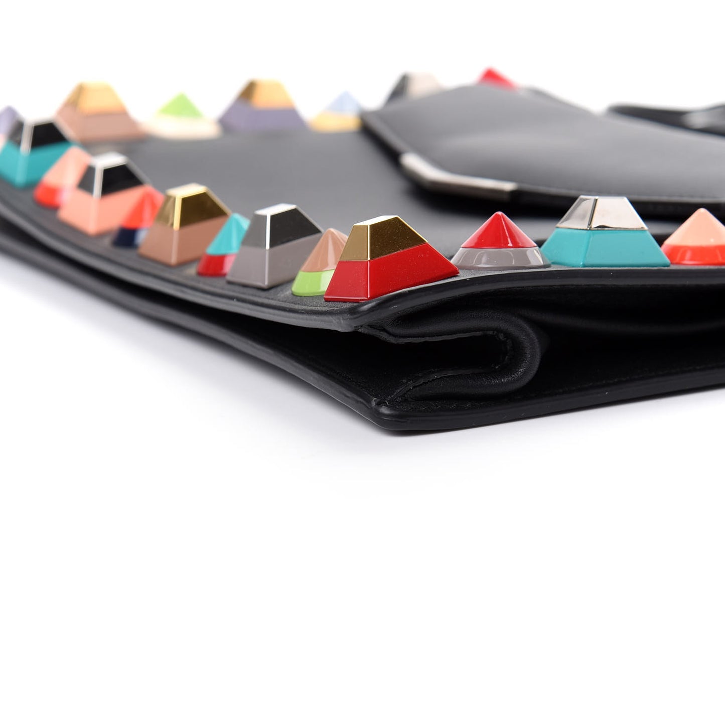 Vitello Dolce Studded Mini 2Jours Pouch Black Multicolor