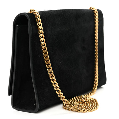 Saint Laurent Suede Medium Classic Monogram Kate Satchel Black 3 of 10