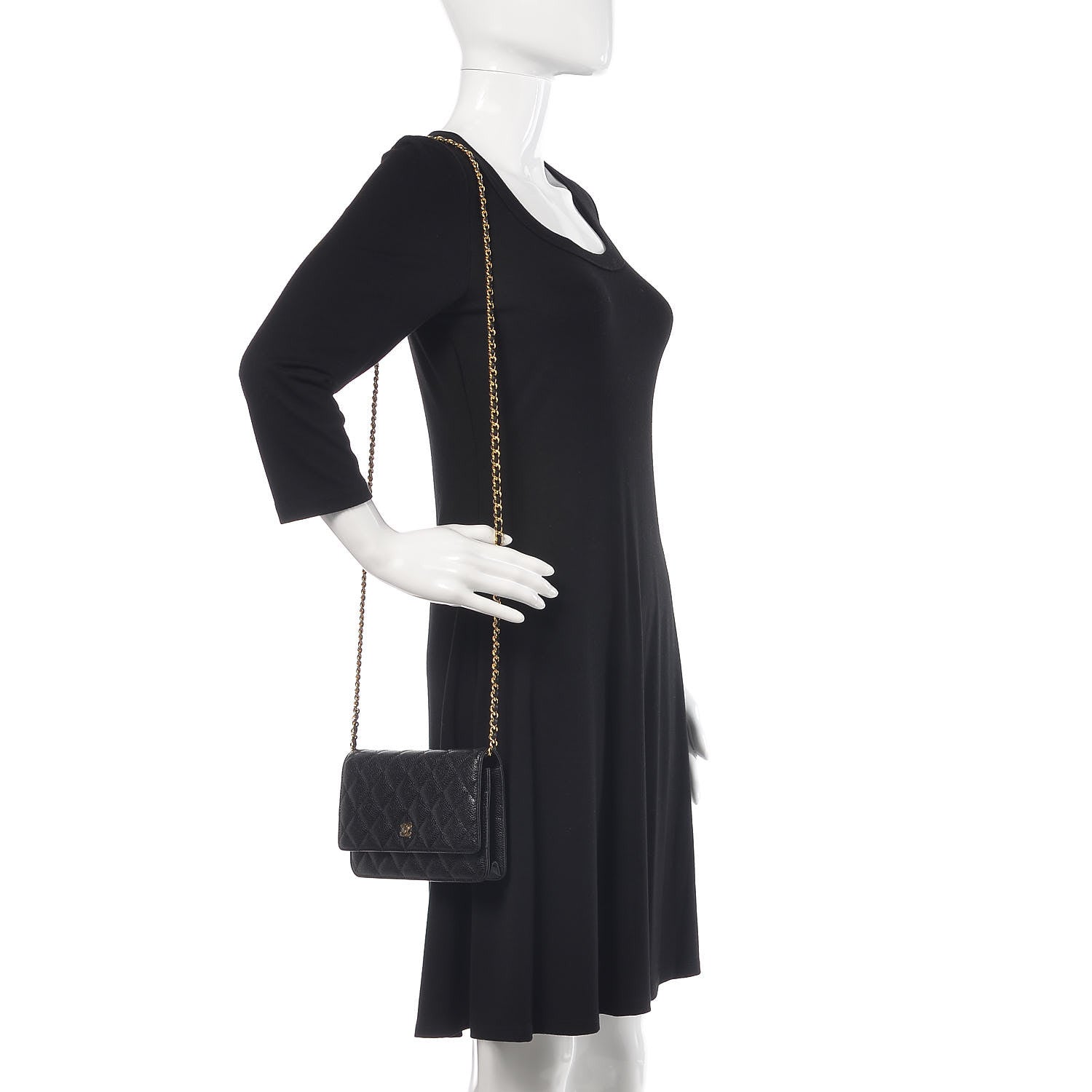 Chanel Caviar Quilted Wallet On Chain WOC Black 2 of 10