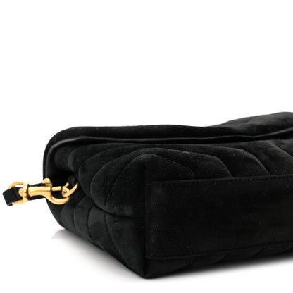 Saint Laurent Suede Y Quilted Monogram Toy Loulou Crossbody Bag Black 9 of 11