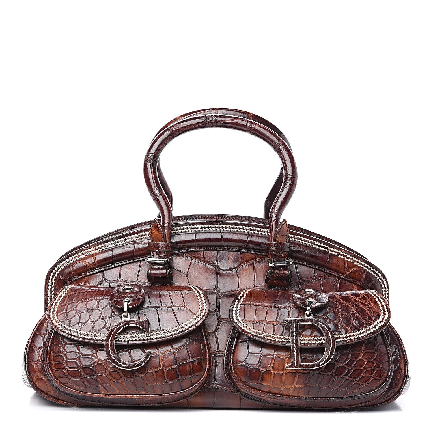 Christian Dior Crocodile My Dior Satchel Brown 1 of 9