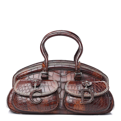 Christian Dior Crocodile My Dior Satchel Brown 1 of 9