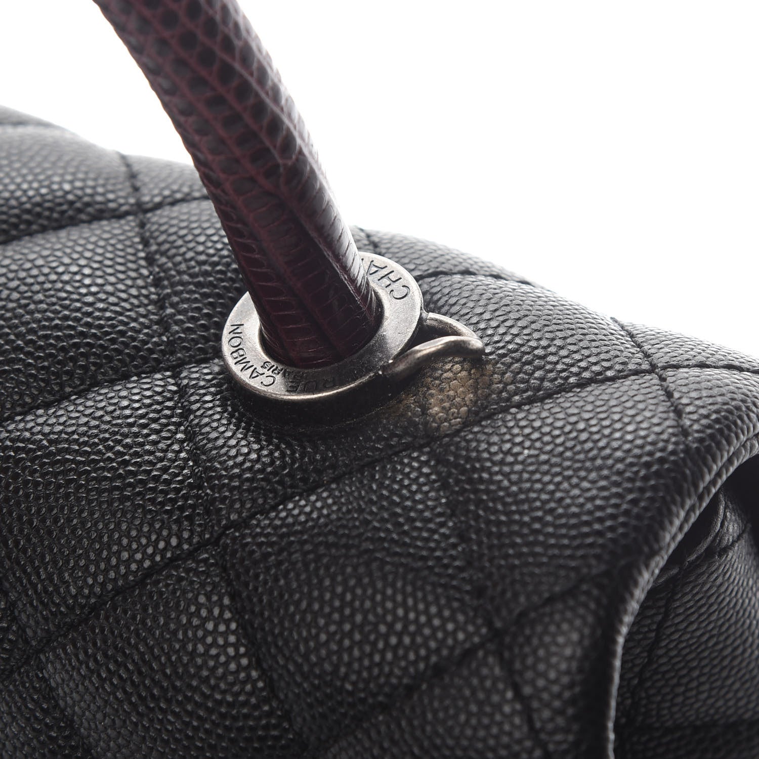 Chanel Caviar Lizard Quilted Small Coco Handle Flap Black 9 of 9