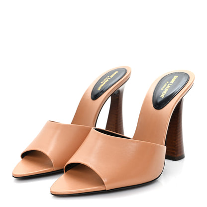Saint Laurent Calfskin Gippy 105 Mule Sandals 38 Bisque 4 of 9