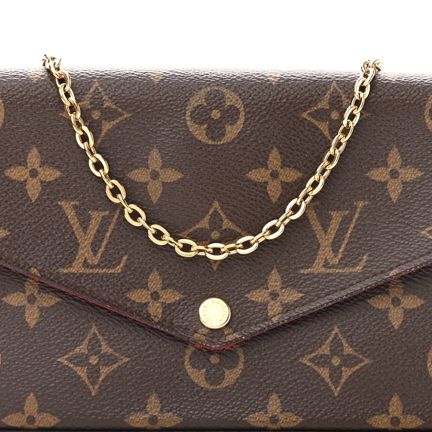 Louis Vuitton Monogram Pochette Felicie Chain Wallet Fuchsia 8 of 11