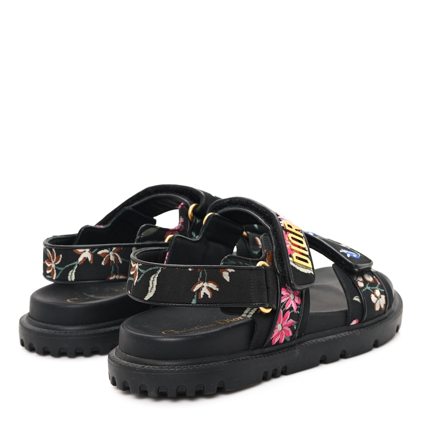 Technical Fabric Petites Fleurs Print Dioract Sandals 36.5 Black Multicolor