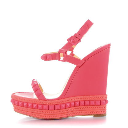 Christian Louboutin Calfskin Rope Cataclou 140 Wedge Sandals 40 Framboisine 1 of 8