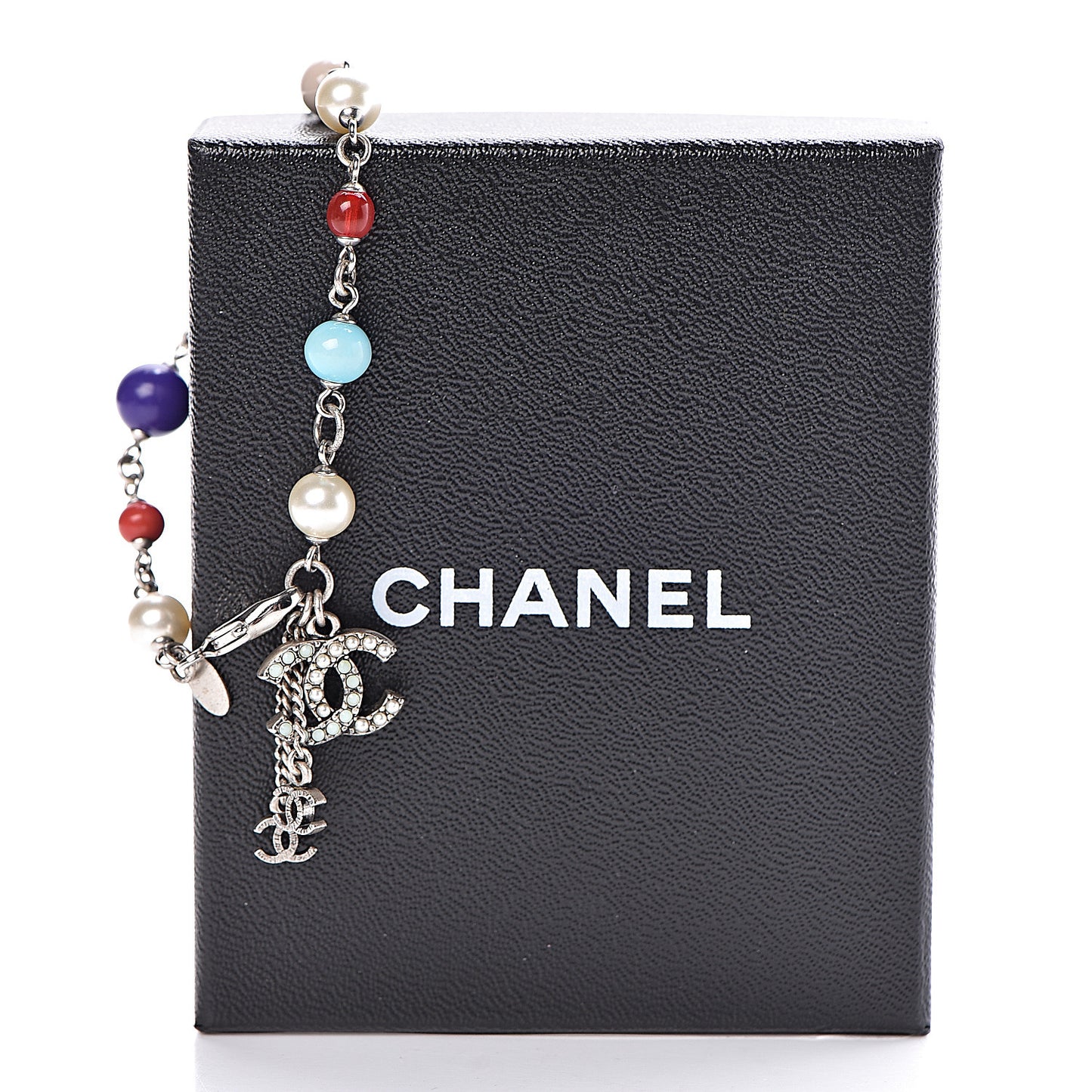 Pearl Beaded CC Charm Bracelet Multicolor
