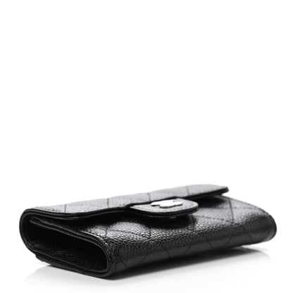 Chanel Caviar Quilted Flap Card Holder Wallet Black 4 of 9