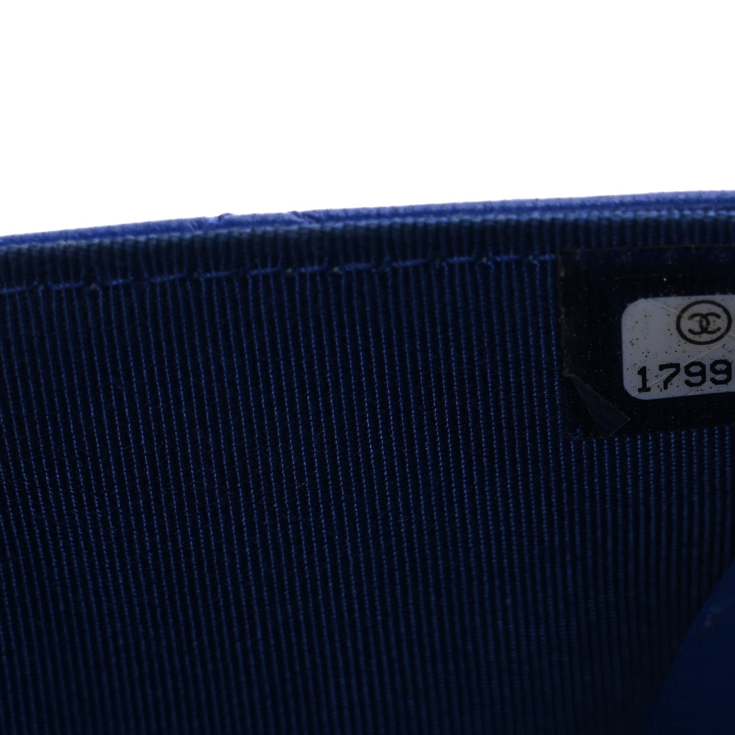 Lambskin Quilted Wallet On Chain WOC  Navy Blue