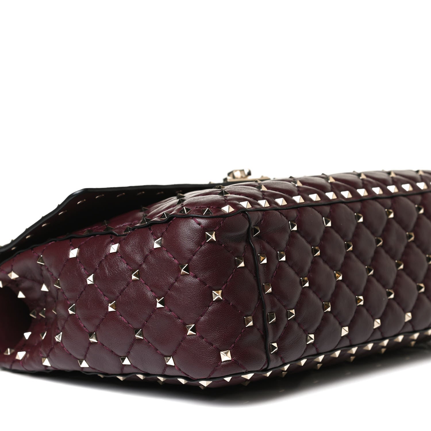 Valentino Garavani Nappa Large Rockstud Spike Shoulder Bag Rubin 6 of 14