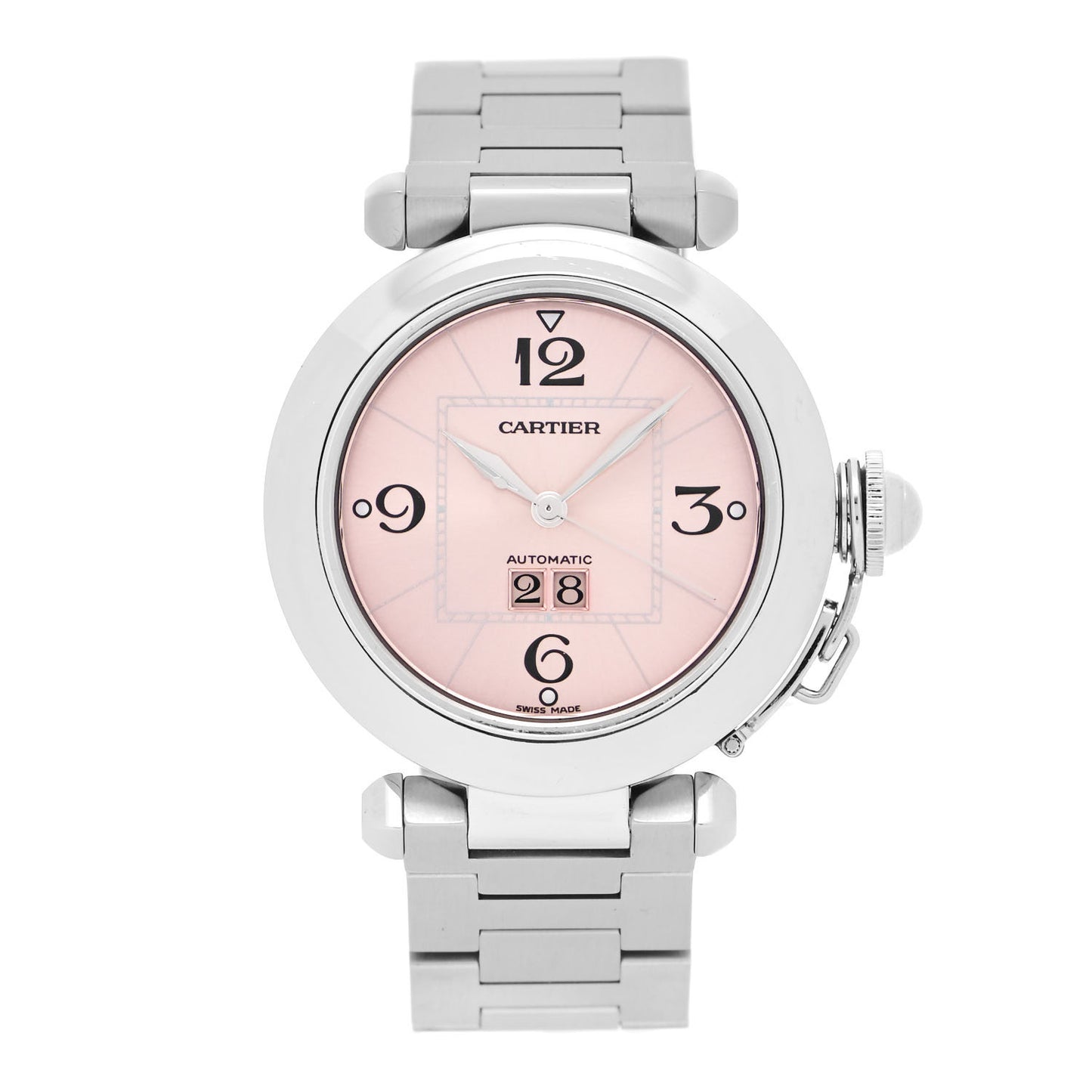 Stainless Steel 35mm Pasha C Big Date Automatic Watch Pink